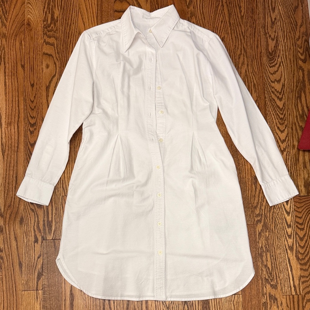 Gap Classic White Button-Up Shirt Dress